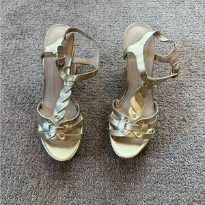 Franco Sarto Metallic Gold Sandals